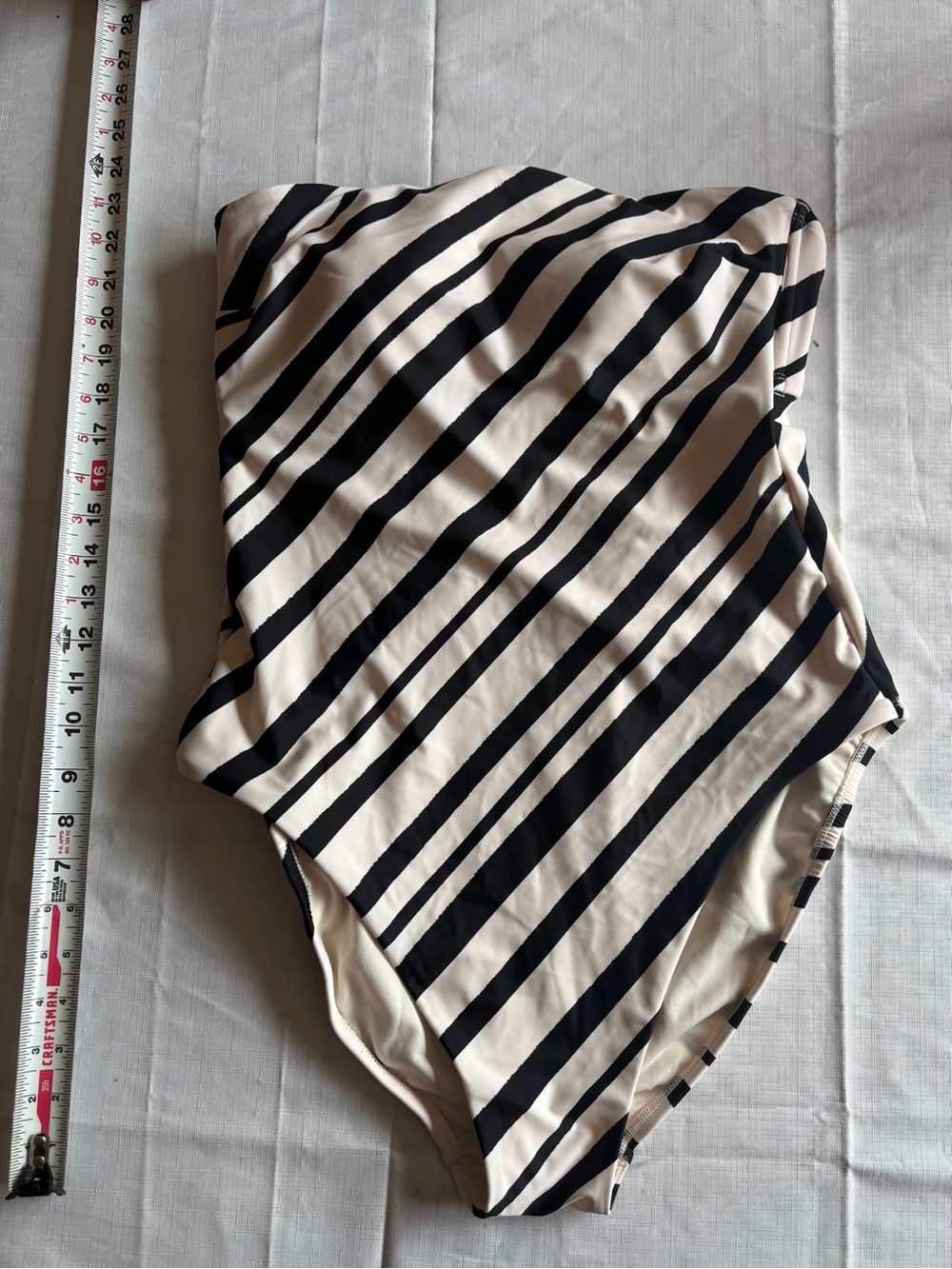 Shade & Shore Black and Cream Striped Kids One-Piece Swimsuit